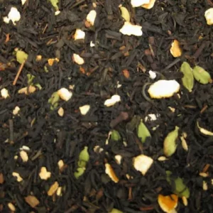té negro, canela, naranja, cardamomo, clavo, jengibre, pimienta y vainilla. Su variedad de especies hacen de este té un afrodisiaco