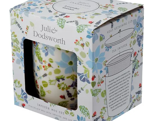 Taza para Té de Porcelana con Tapa - jardin botánico - Julie Dodsworth